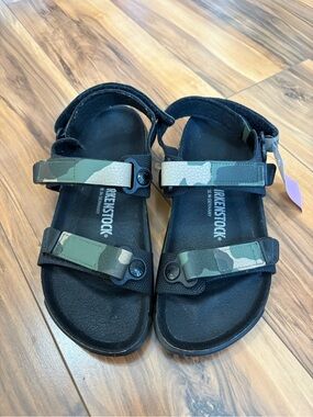 Birkenstock Camouflage Sandals - Black & Green